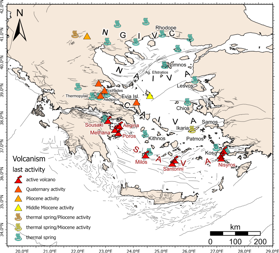 Tectonic map of southern Evia showing major structures and tectonic