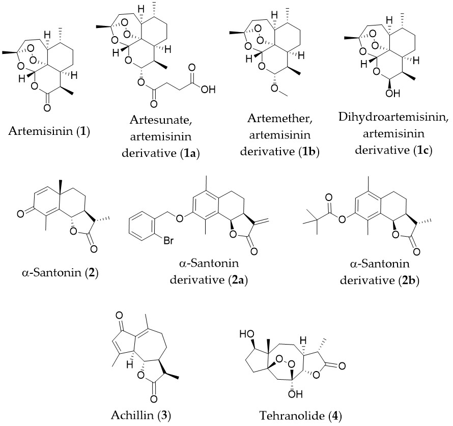 Structures of artemisinin (1); Q260 (2), the UVÀvisible compound that