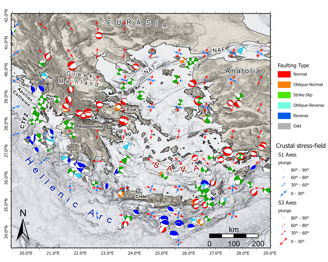 Tectonic map of southern Evia showing major structures and